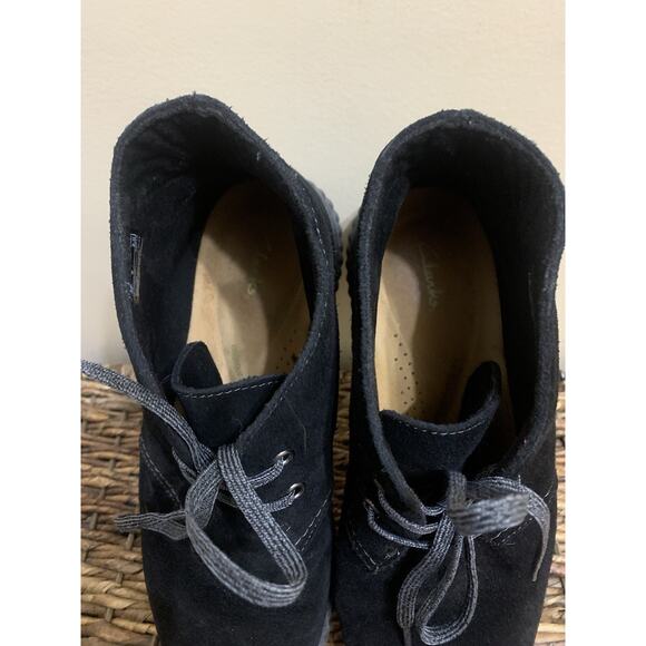 Clarks Magnolia Charm 26167480 Womens Black Wide Suede Ankle Booties Boots 9 W - Picture 7 of 8